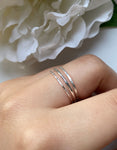 Tunna ringar set av tre ringar Sterling silver